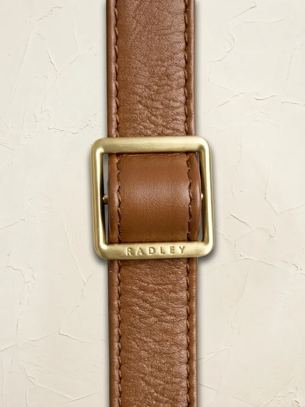 Radley London Pockets Medium Leather Crossbody Bag Tan Cognac Brown Gold Dog